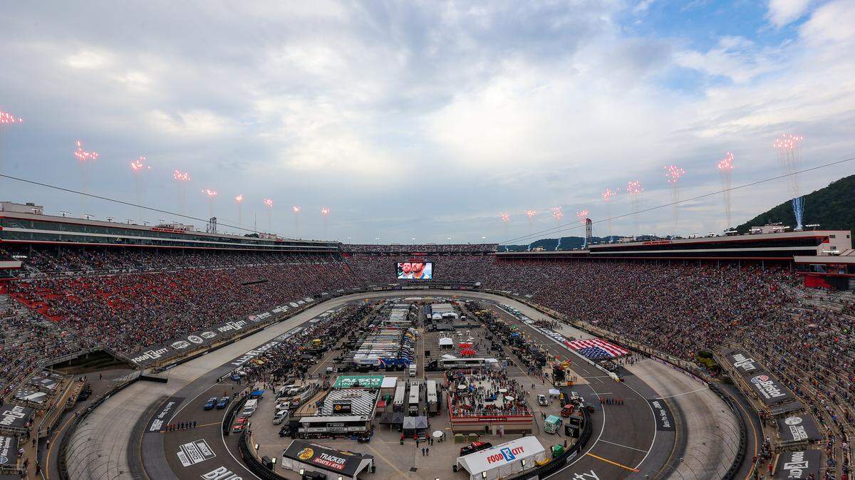 “The Last Great Colosseum”: Overlooking Bristol Motor Speedway ahead of the Bass Pro Shops Night Race on Sept. 16, 2023, in Bristol, Tenn.