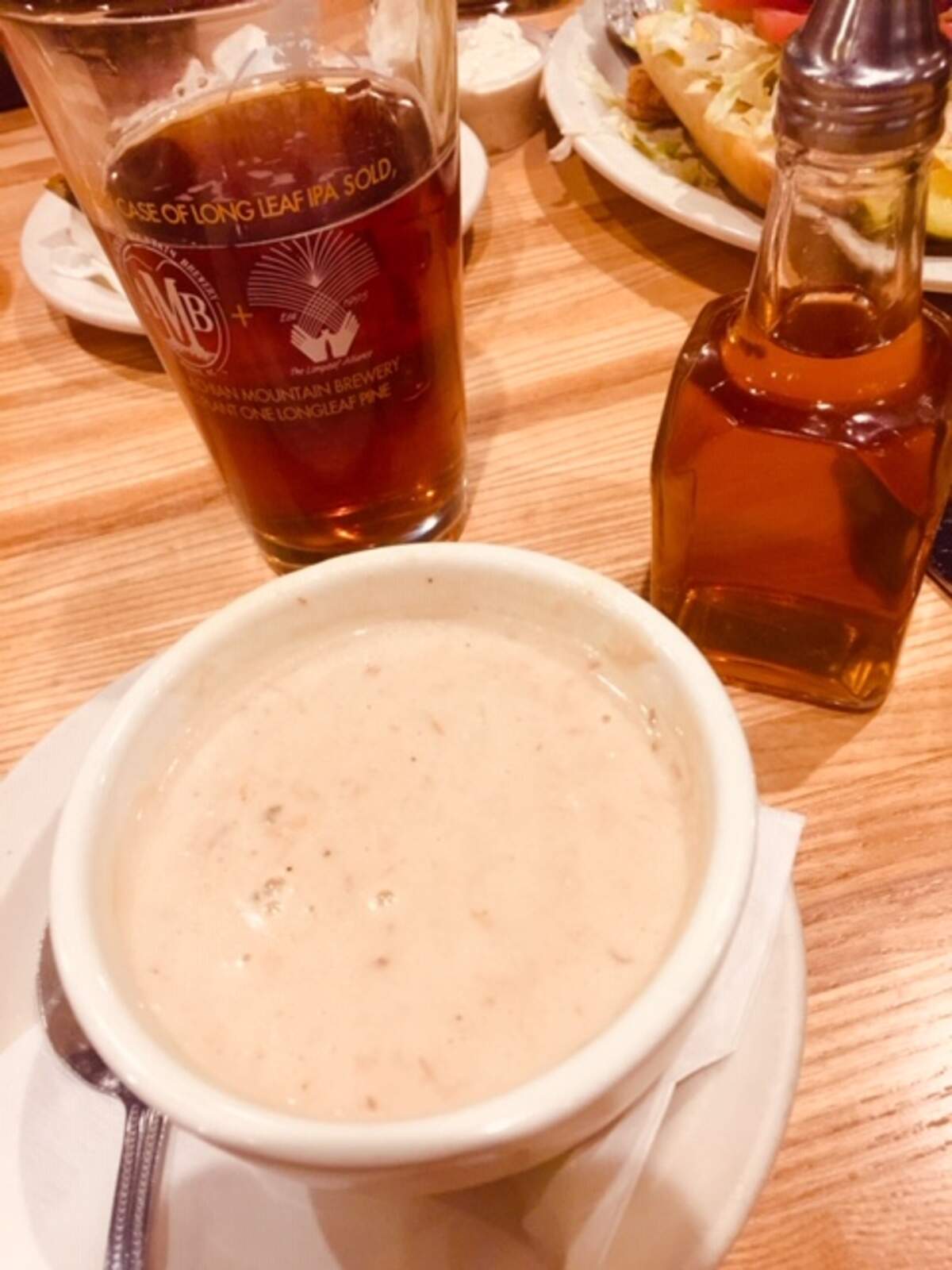 The she-crab soup at Eddie’s Place is flecked with crab and served with a bottle of sherry you can shake on top.