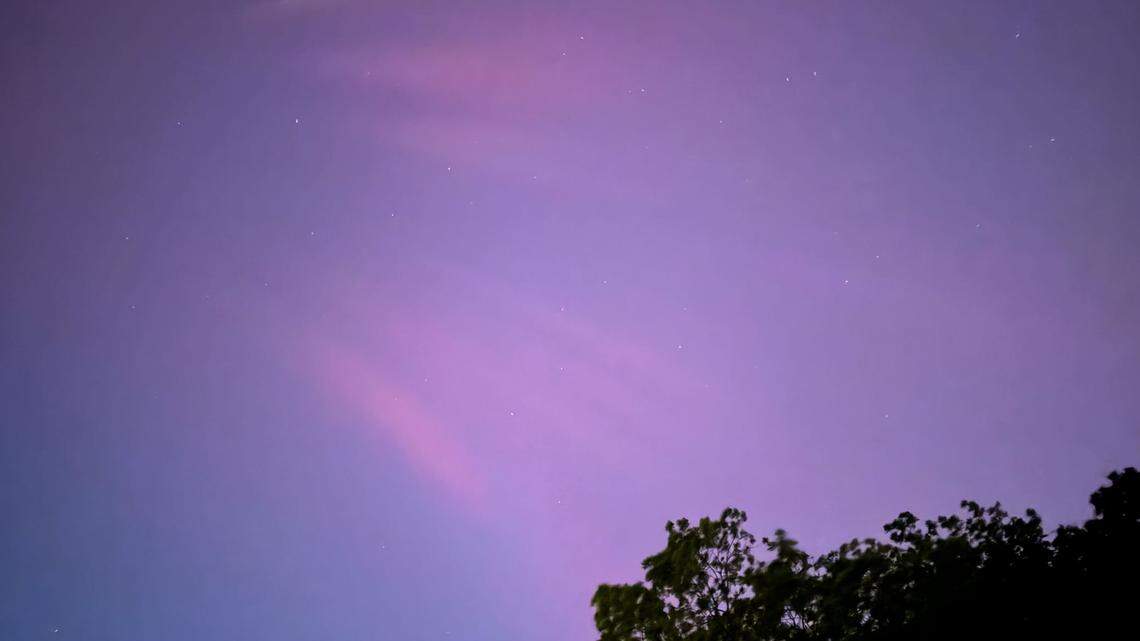 CharlotteFive editor Melissa Oyler captured this image of the northern lights late Friday, May 10, 2024, from the NoDa section of Charlotte.