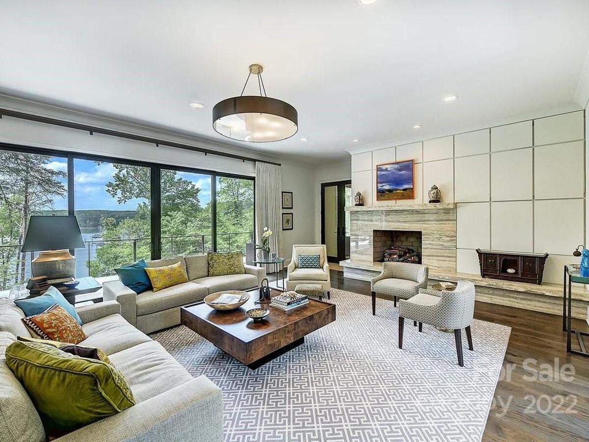 Many rooms in the home include views of Lake Norman.