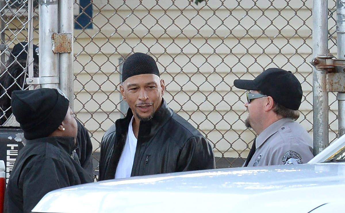 Former Carolina Panthers wide receiver Rae Carruth smiles as he exits the Sampson Correctional Institution in Clinton on Oct. 22nd, 2018.