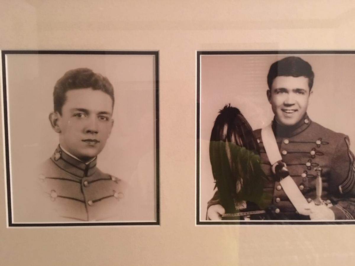 Milton Woodside, left, and his son Milton “Woody” Woodside Jr., as students at the Citadel.