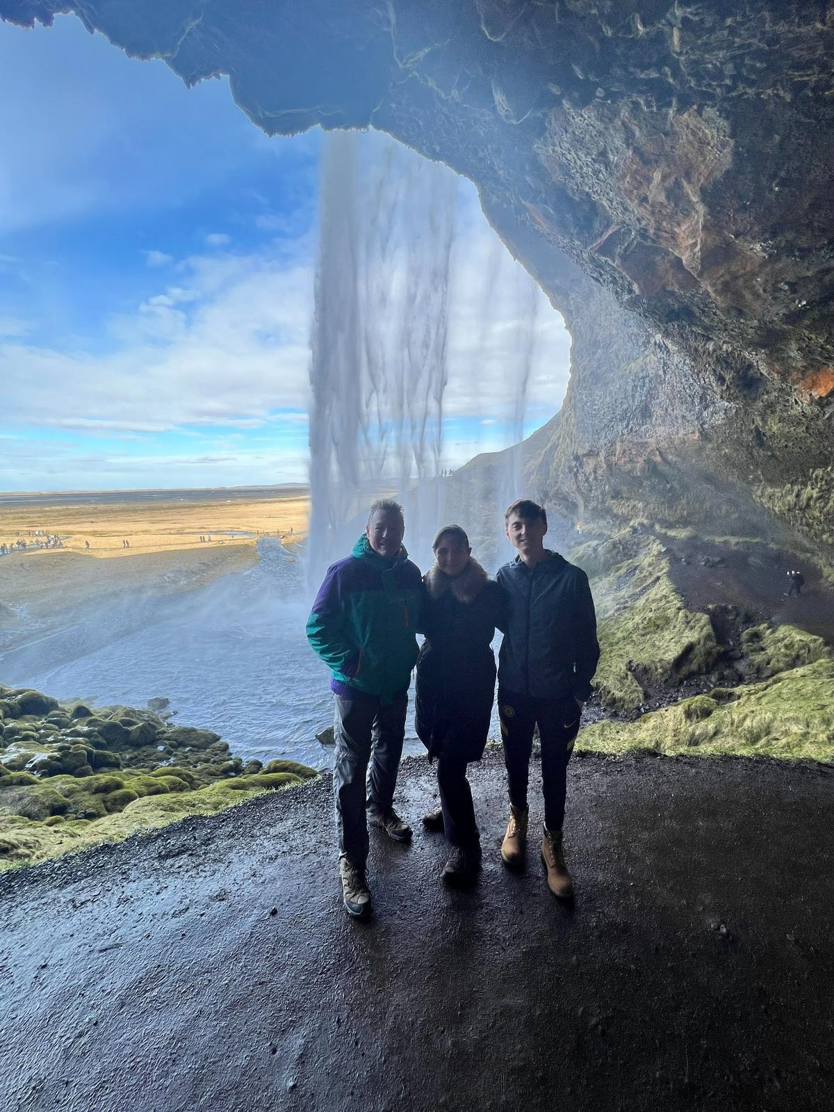 Pierre Lipton with his parents, Jordan Lipton and Siu Challons-Lipton, on a trip to Iceland.