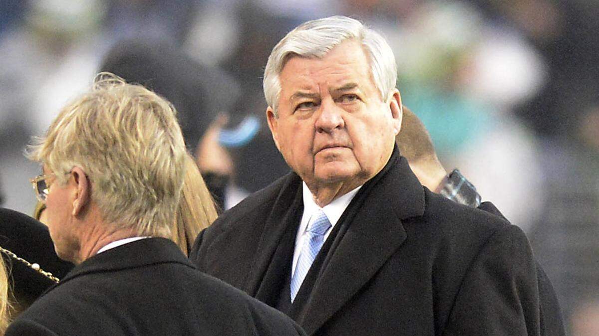Carolina Panthers owner Jerry Richardson on the field as his team warms up prior to playing the Seattle Seahawks in NFC Divisional Playoff action at CenturyLink Field in Seattle on January 10, 2015. (David T. Foster, III/Charlotte Observer/TNS)