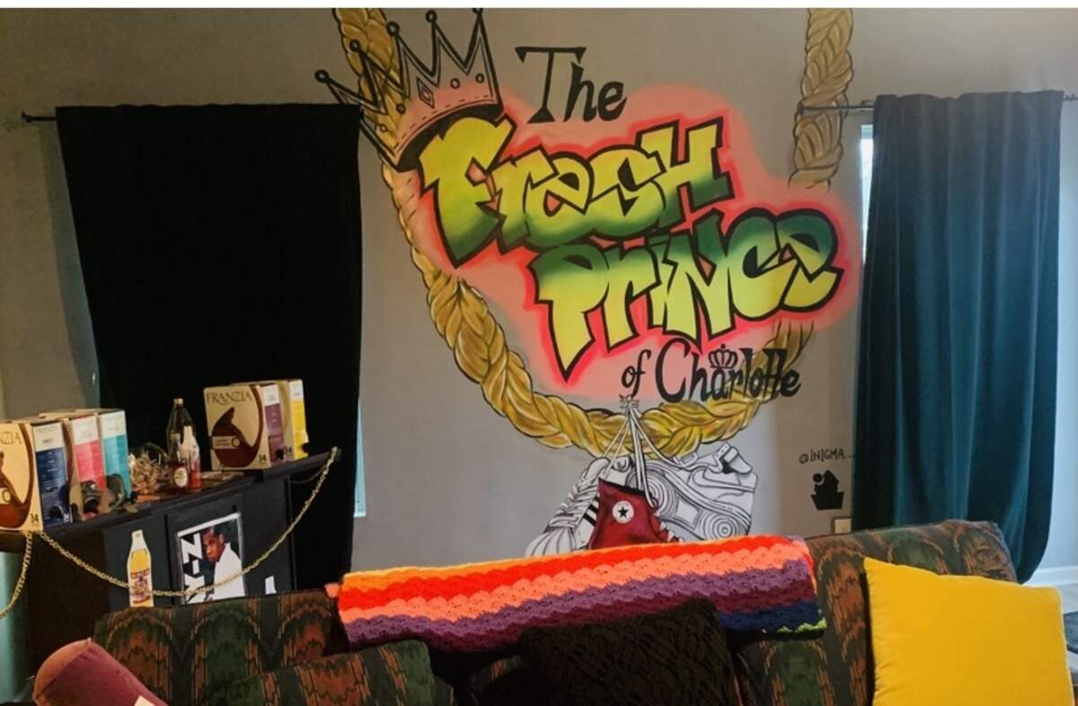 The “Fresh Prince of Charlotte” wall is a play off of the ’90s show “The Fresh Prince of Bel-Air.”