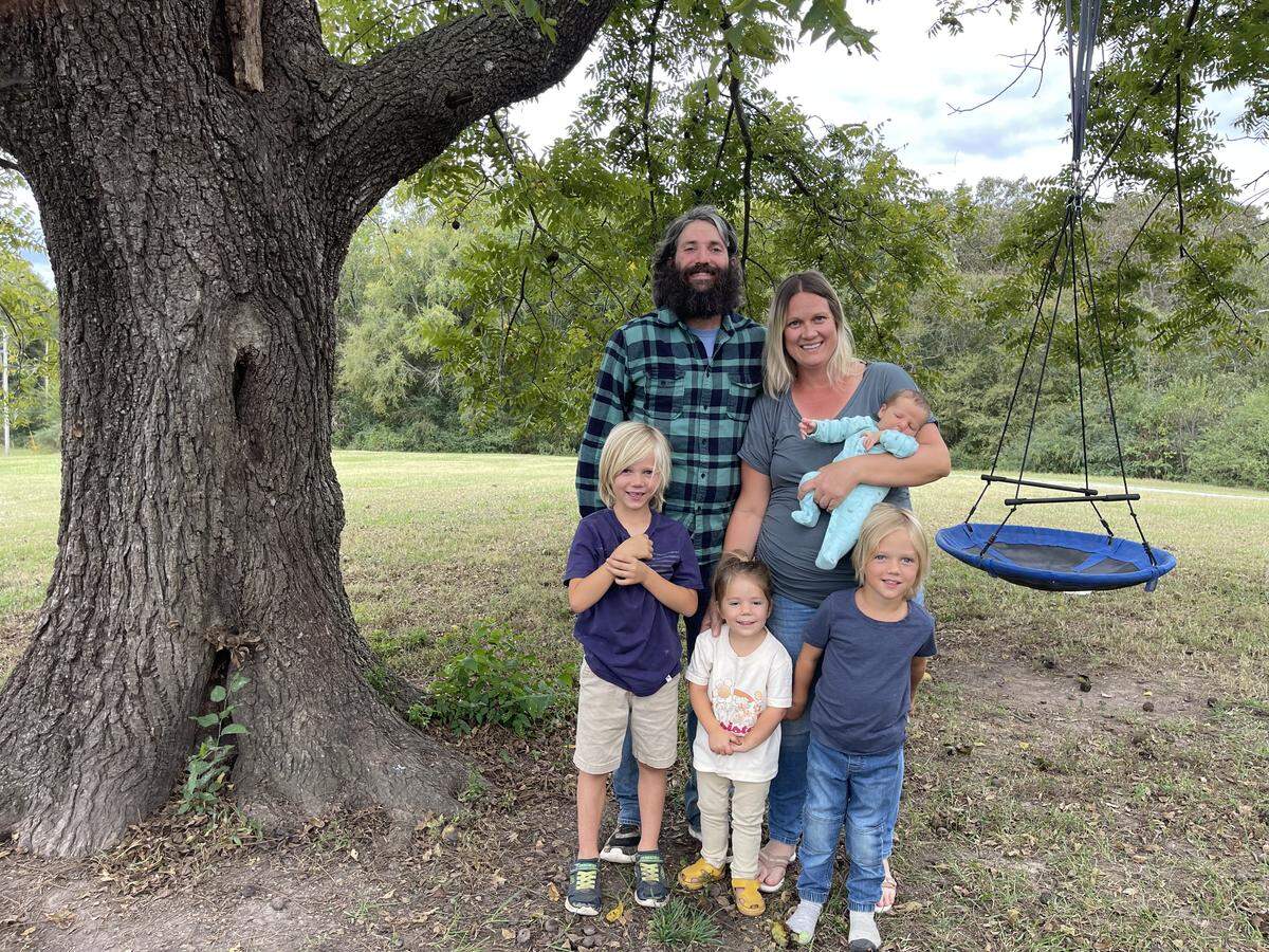 The Conservation Fund’s Carolina Farms Fund is partnering with isthe second Charlotte-area farm to expand Boy and Girl Farm to add 96 acres in Union County. Shown are farm owners Joe and Amy Rohrer with their four children.