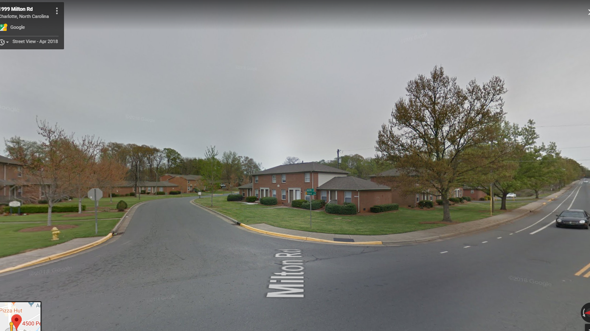 The 4500 block of Perth Court, near Milton Road in northeast Charlotte.