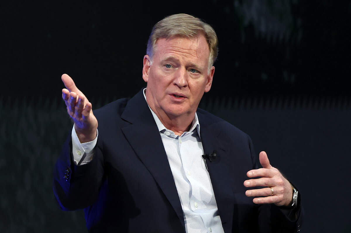 NFL Commissioner Roger Goodell responds to a question during a fireside chat on Thursday, July 23, 2026. Goodell joined Bank of America CEO Brian Moynihan and Carolina Panthers team owner David Tepper to discuss the future of Bank of America Stadium and its impact on the city of Charlotte, NC.