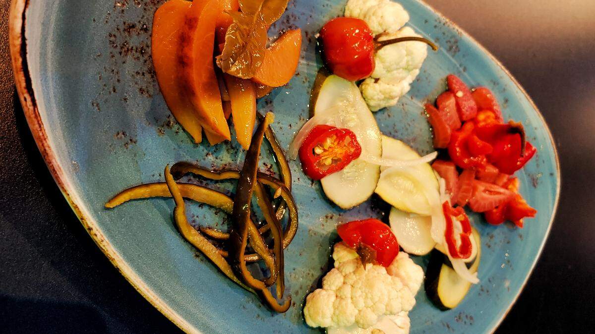 Rocksalt offers a Pickled Platter with a variety of small bites.
