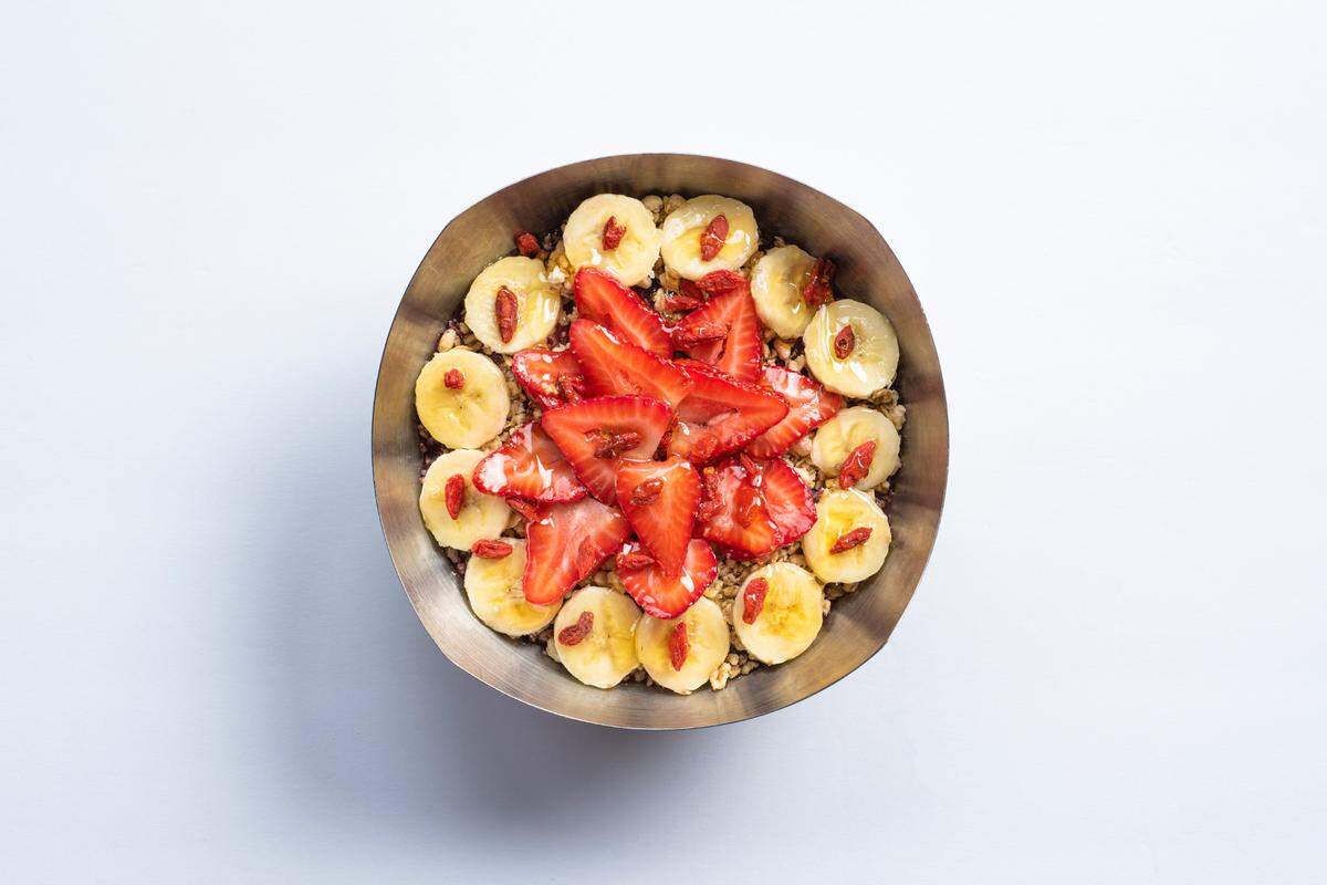 The Vitality Bowl offers organic acai, strawberries and bananas. 