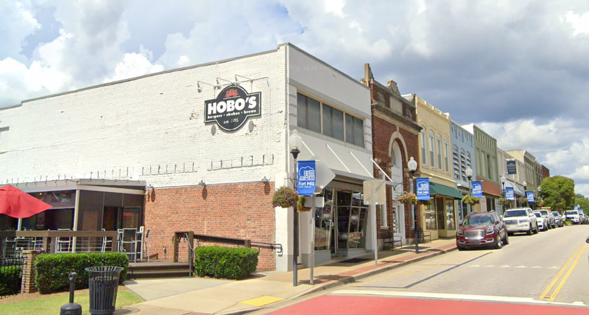 This screenshot from Google Maps streetview shows the Hobo’s location on Main Street in Fort Mill.