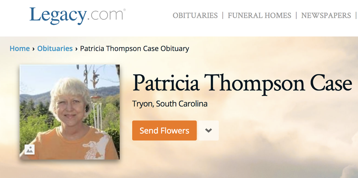 Patricia Case was killed in a Polk County, NC landslide.