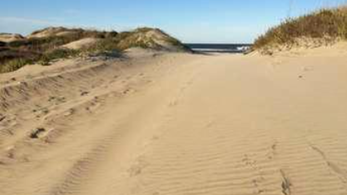 The body was found by a park visitor in the dunes near off-vehicle Ramp 2 at Cape Hatteras National Seashore, the National Park Service says.