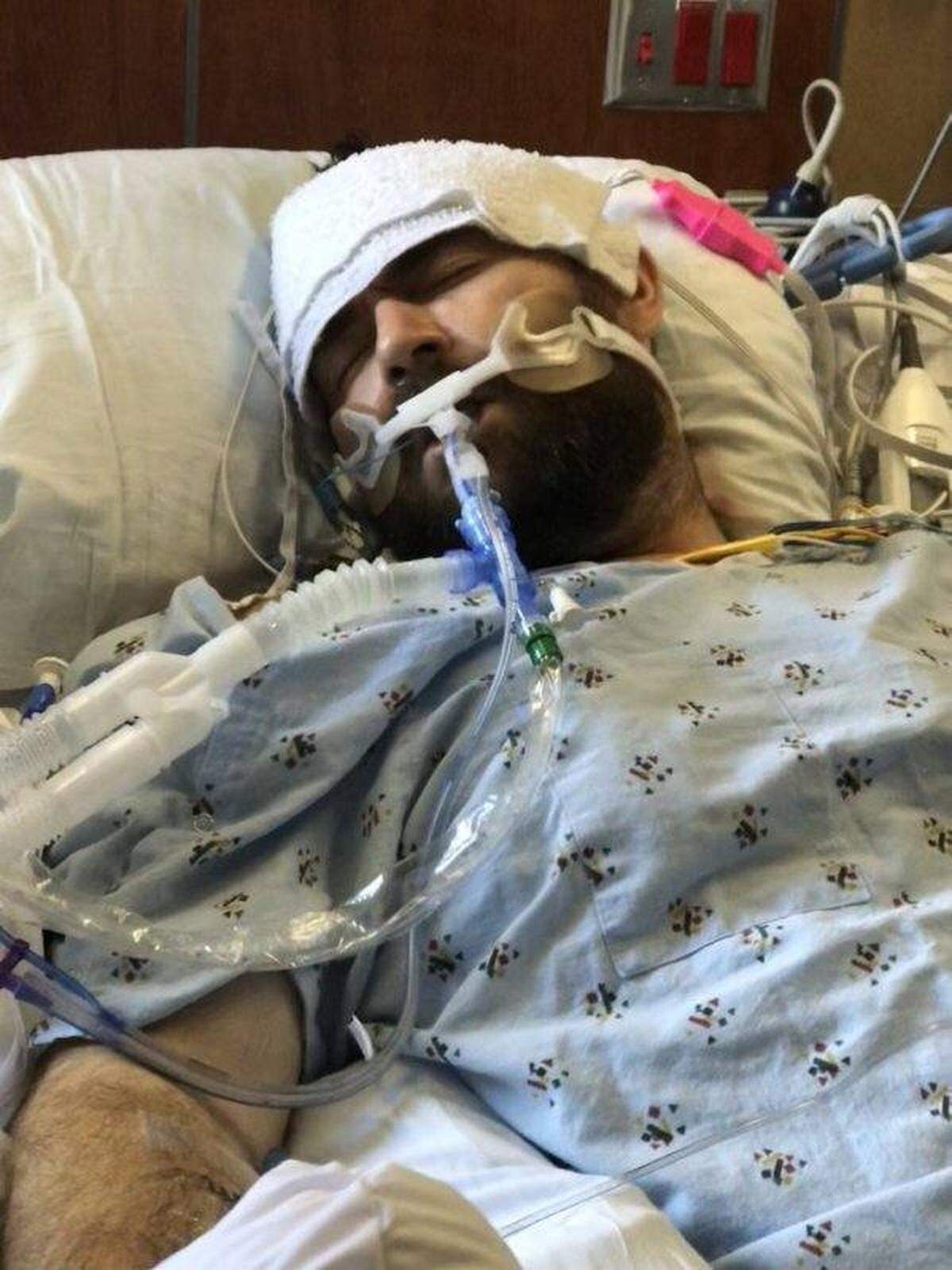 Dillon Sutton, photographed at the hospital in Charlotte during his stay there this past summer for his heart-transplant surgery.