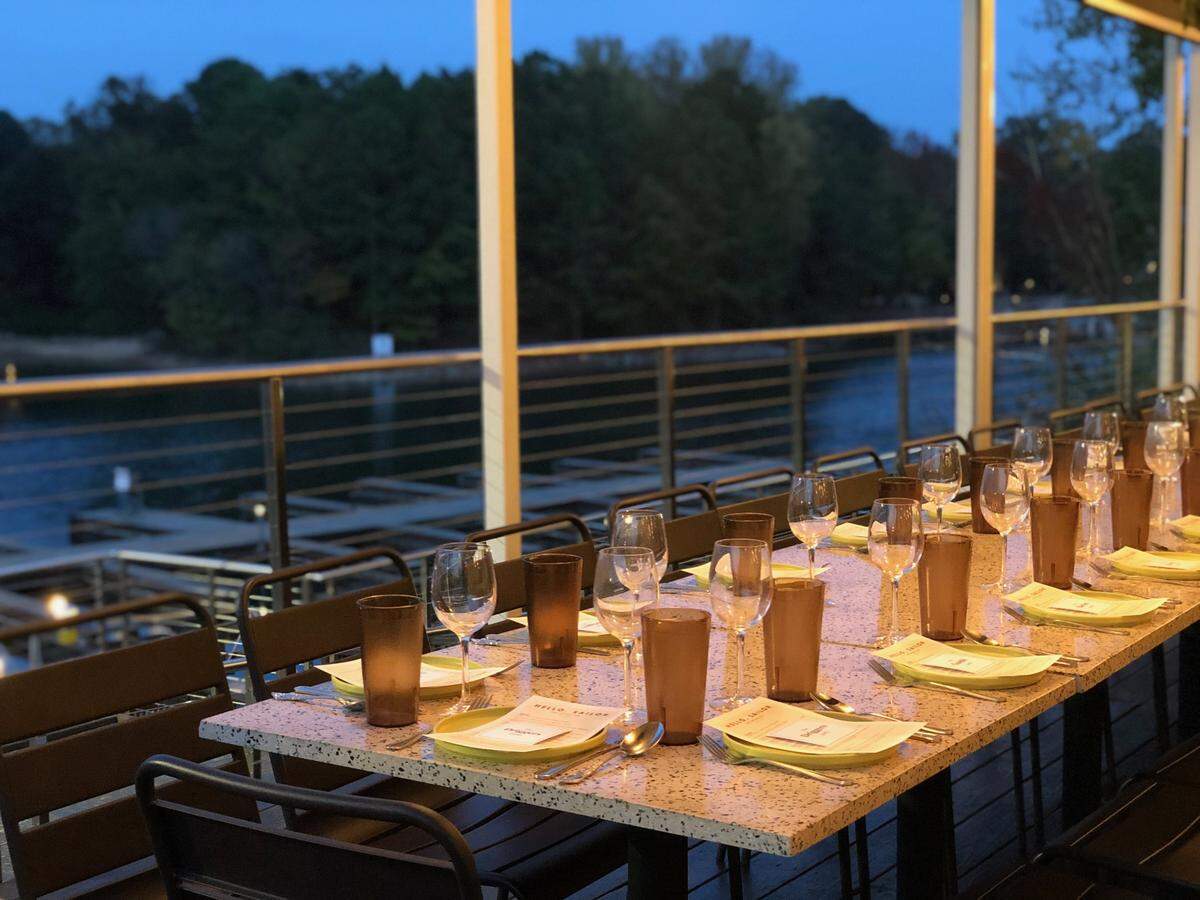 Enjoy waterfront dining in a retro space at Hello, Sailor in Cornelius.