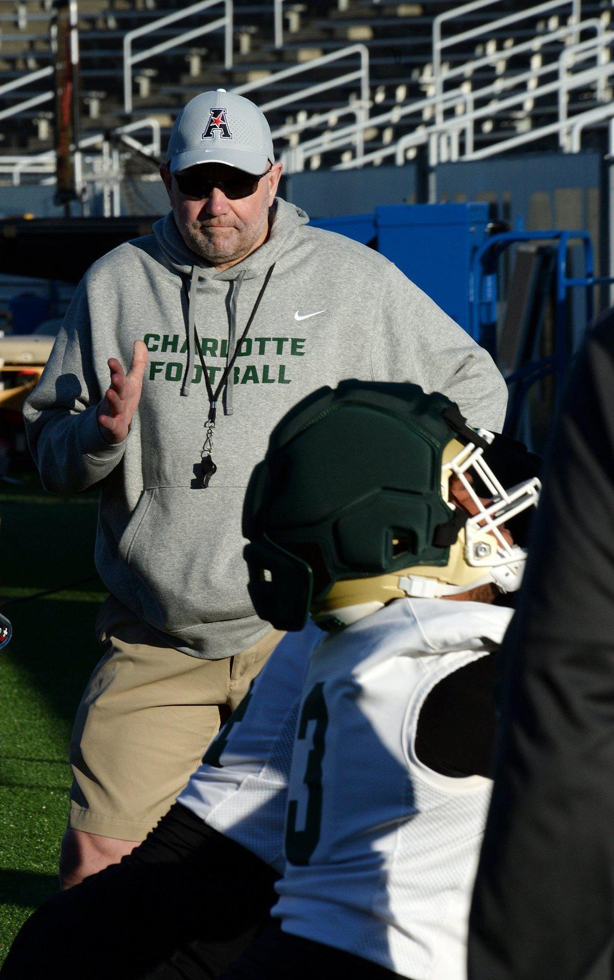 Tim Albin, the Charlotte 49ers new head coach, ran the players through an open practice at the university on Tuesday, Mar. 18, 2025.