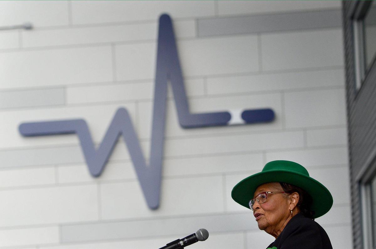 Alma Adams, congresswoman for the 12th District, spoke at the ribbon-cutting ceremony for the C.W. Williams Community Health Center on Wilkinson Boulevard. The center provides care for an under-served section of west Charlotte.