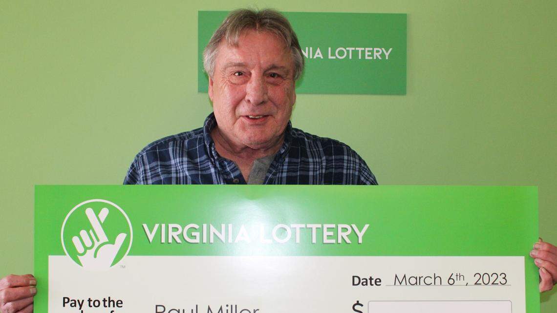 The man paused to scratch off the ticket after doing some chores.