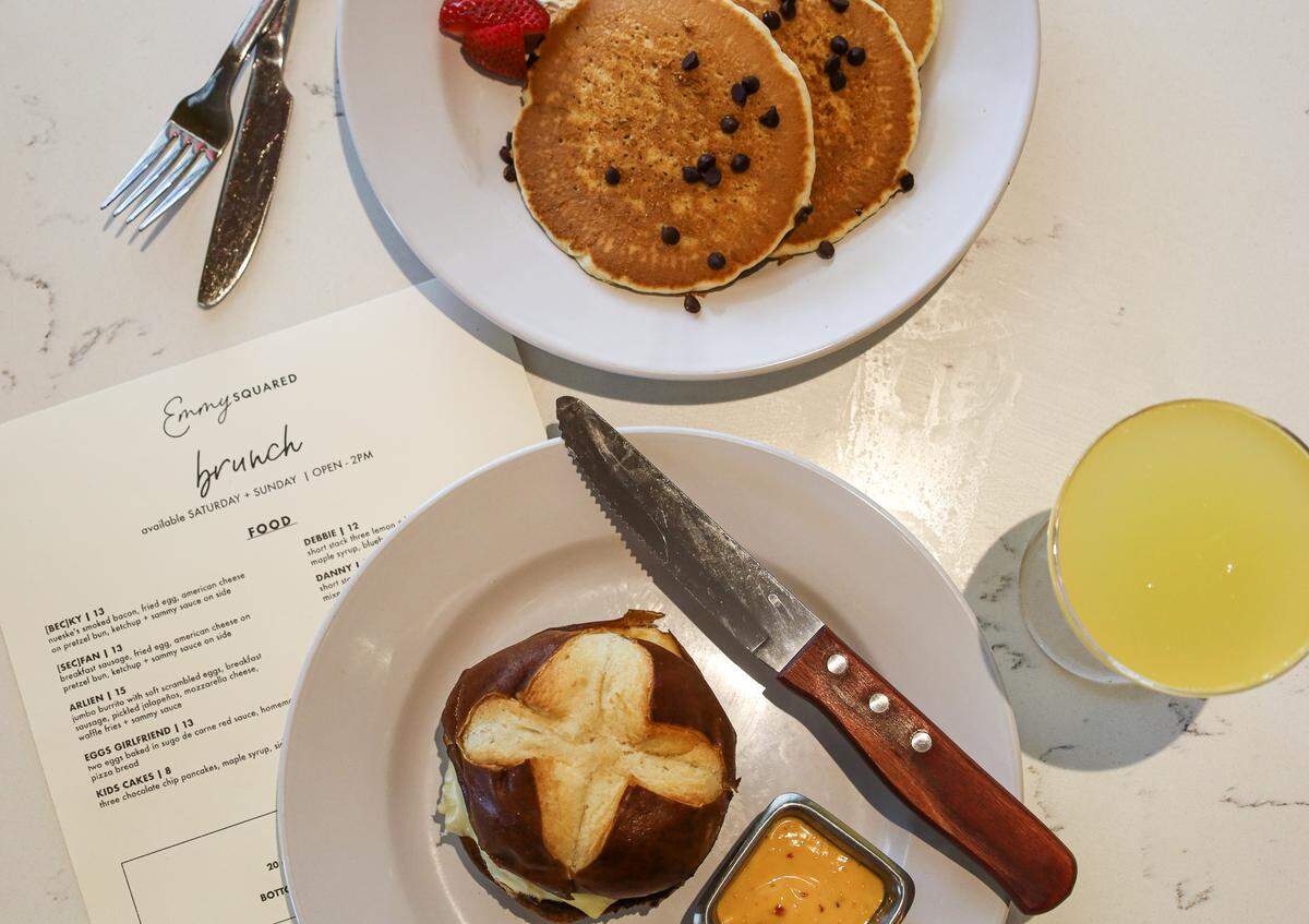 Emmy Squared is now offering brunch, with options including pancakes, breakfast sandwiches and yogurt.