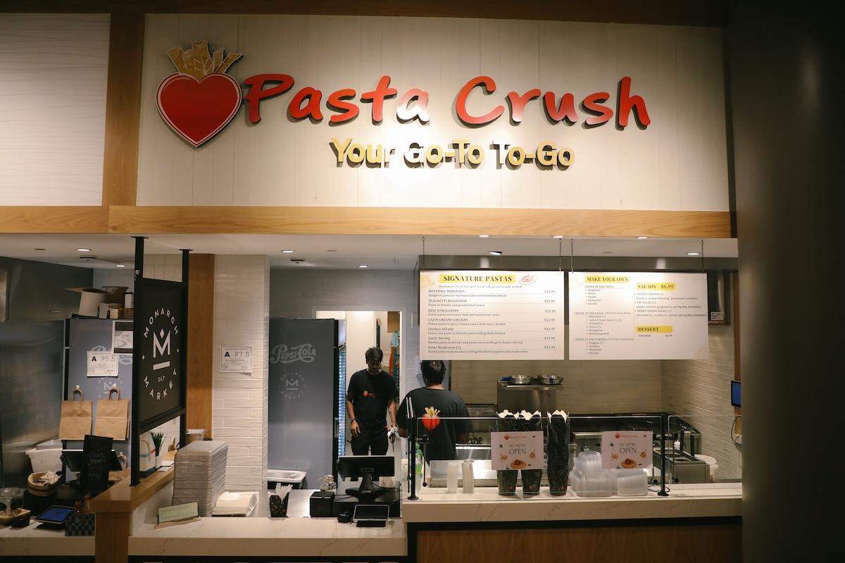 Pasta Crush is between Dock Local and Focaccina at Monarch Market.