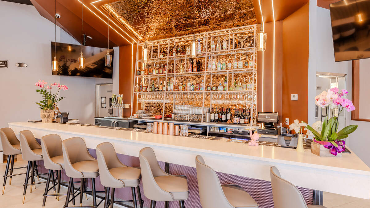 Flame Bistro & Bar’s eight-seat bar.