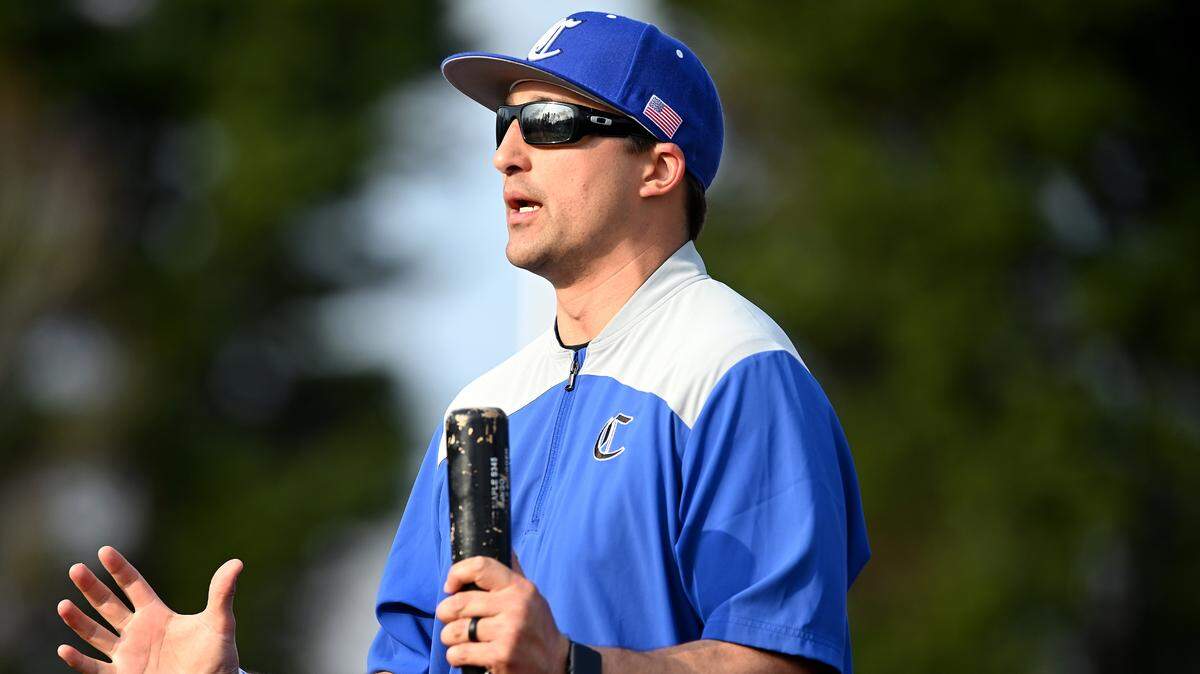 Charlotte Christian baseball coach Reid Fronk.