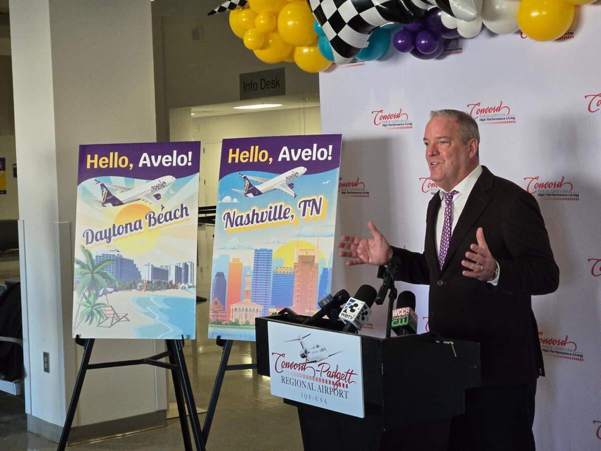 Avelo Communications Director Jim Olson, seen here in December 2024 when the airline was expanding in Concord. Now, Avelo is cutting routes between Concord-Padgett Regional Airport and destinations in Delaware and Connecticut.