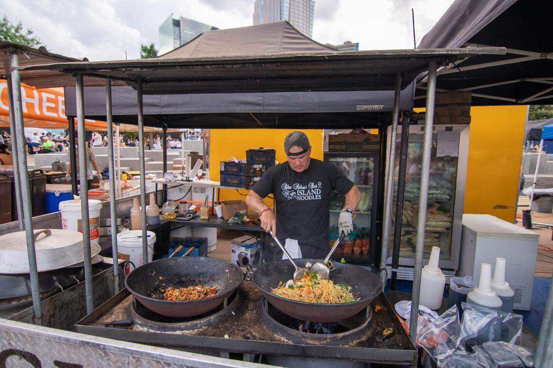 Food being prepared at Lovin’ Life Music Fest in Charlotte, NC.