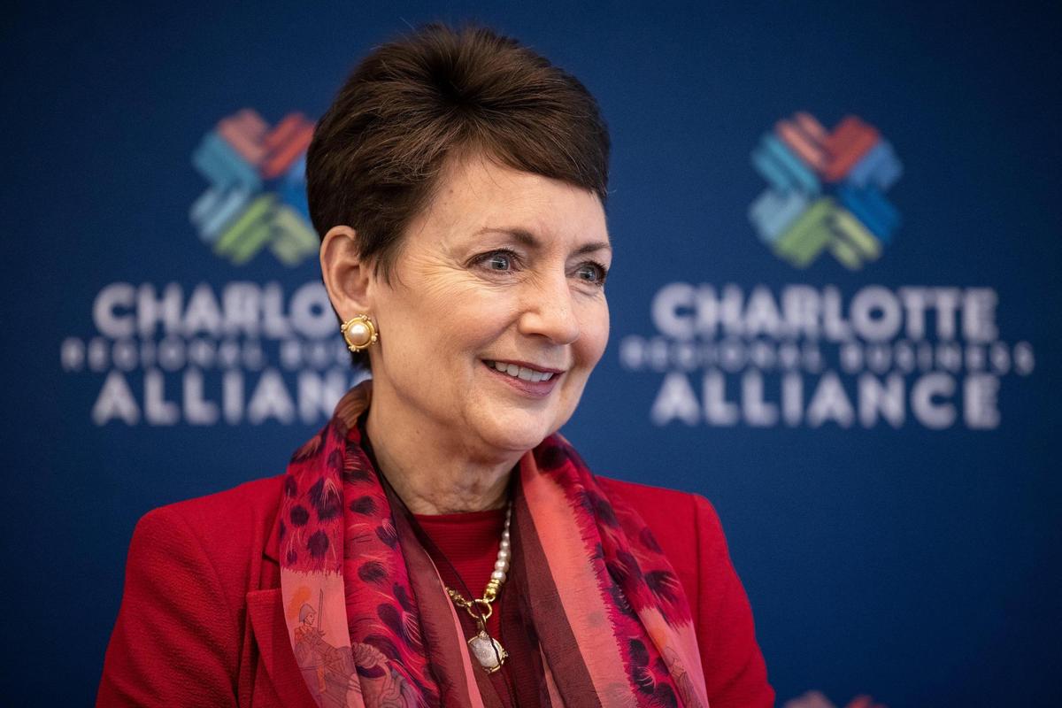 Lynn Good, CEO of Duke Energy for over 11 years, will retire in April. She is seen here in a 2021 file photo.
