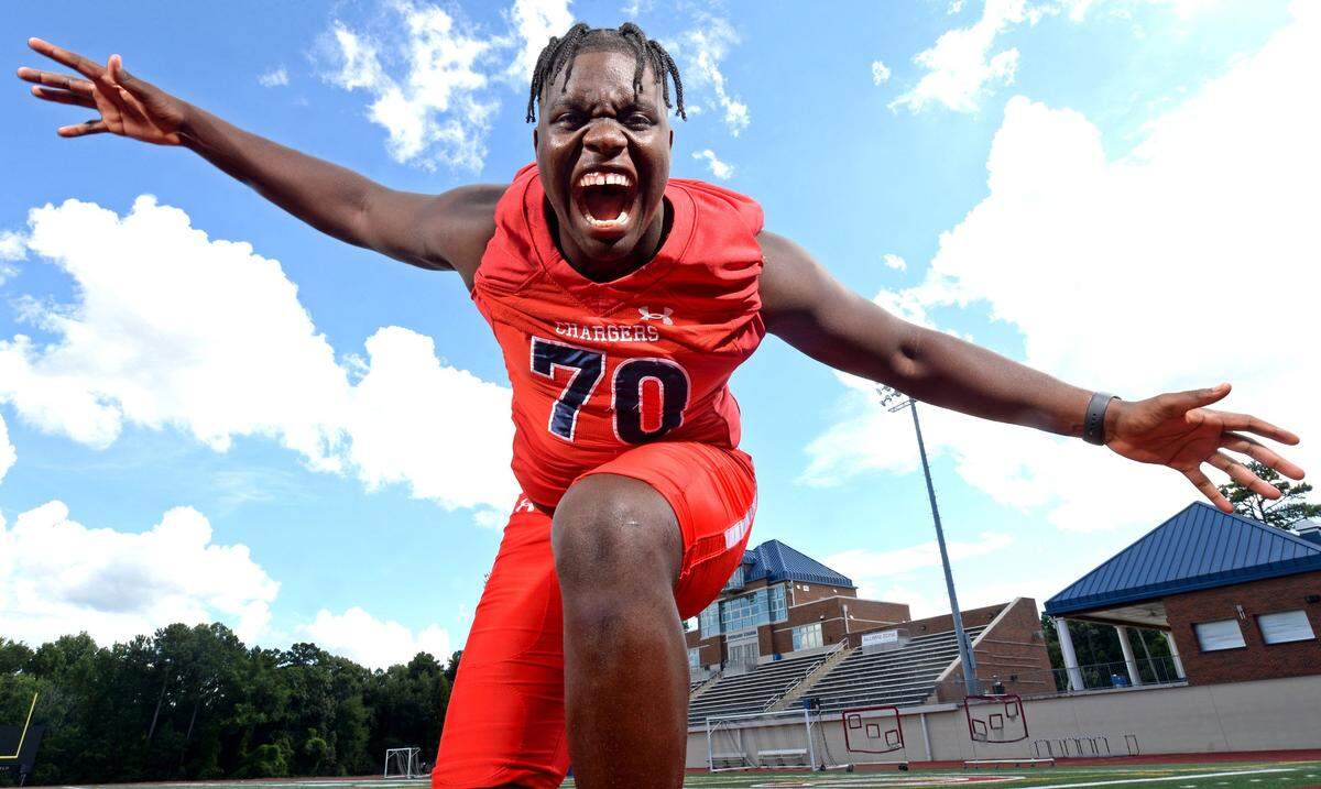 Providence Day offensive lineman David Sanders is perhaps the best high school football player in America. He plans to announce his college decision on Saturday, August 17, 2024.