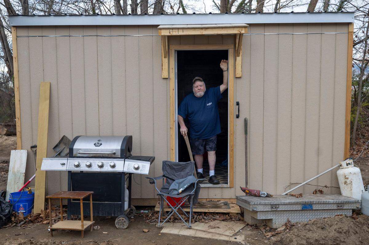 Thomas Whiteside’s tiny, temporary home allowed him to remain on his Black Mountain property after Helene left his home uninhabitable.