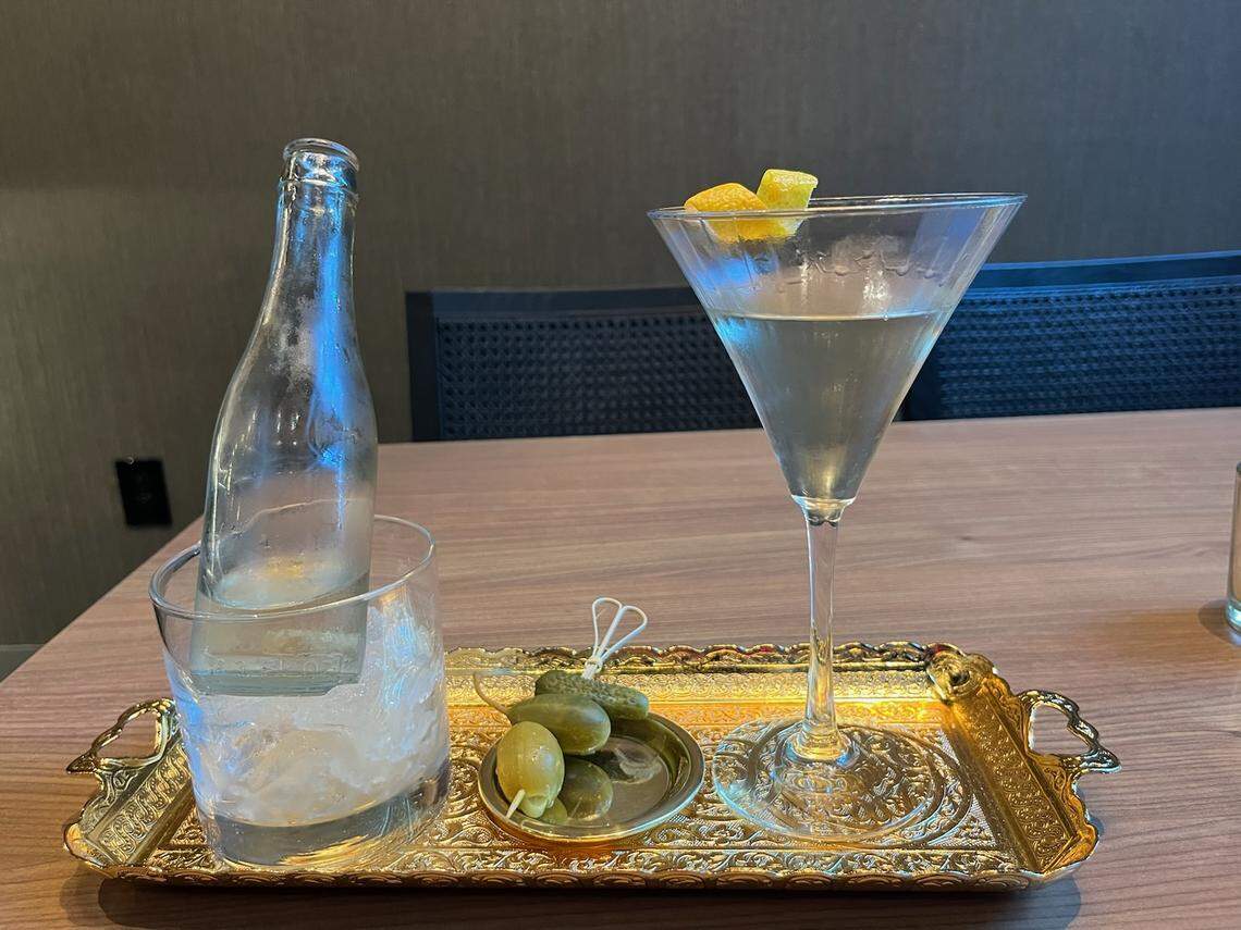The gin martini presentation at Aster Cocktail Room.