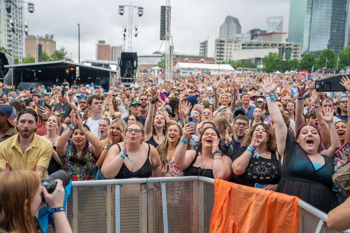 Fans at Lovin’ Life Music Fest in Charlotte, NC, on May 4, 2024.