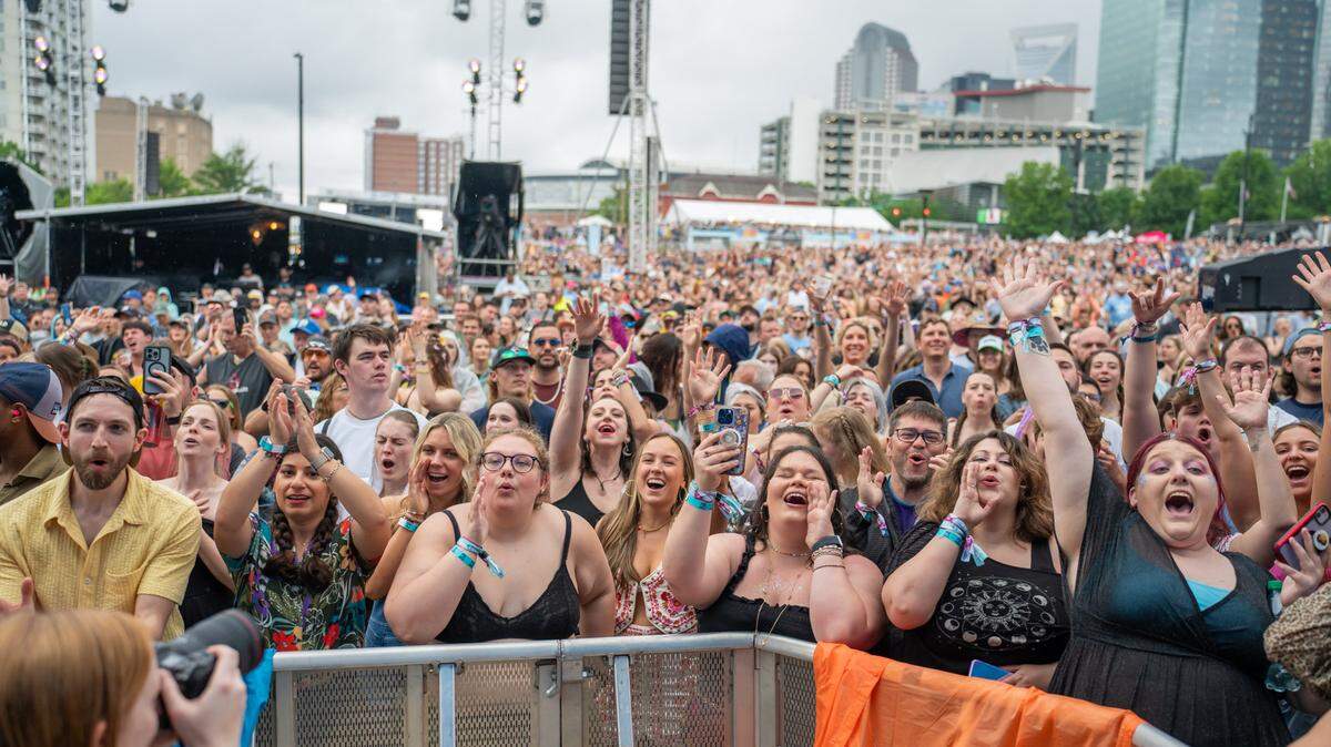 Fans at Lovin’ Life Music Fest in Charlotte, NC, on May 4, 2024.