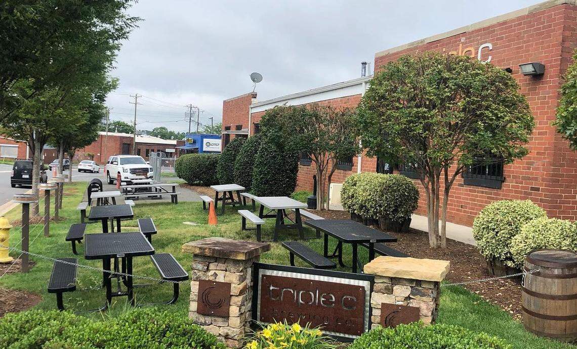Triple C Brewing Co. opened on Saturday at noon with new safety protocols in place, including providing cards that guests can flip when they are leaving that are red and read “Please sanitize me”. After a table has been sanitized, a staff member flips it back over to read “Table has been sanitized. Please flip this over to the red side when you leave.”