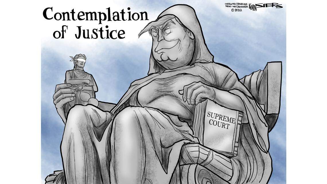 Kevin Siers cartoon: Updated Supreme Court statuary