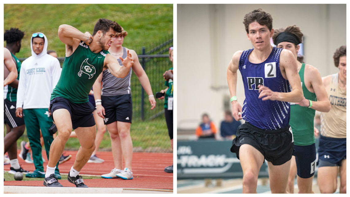 Charlotte Country Day’s Spencer Mermans (left) and Porter Ridge’s Jacob Laney are the 2023 Charlotte Observer boys track and field athletes of the year