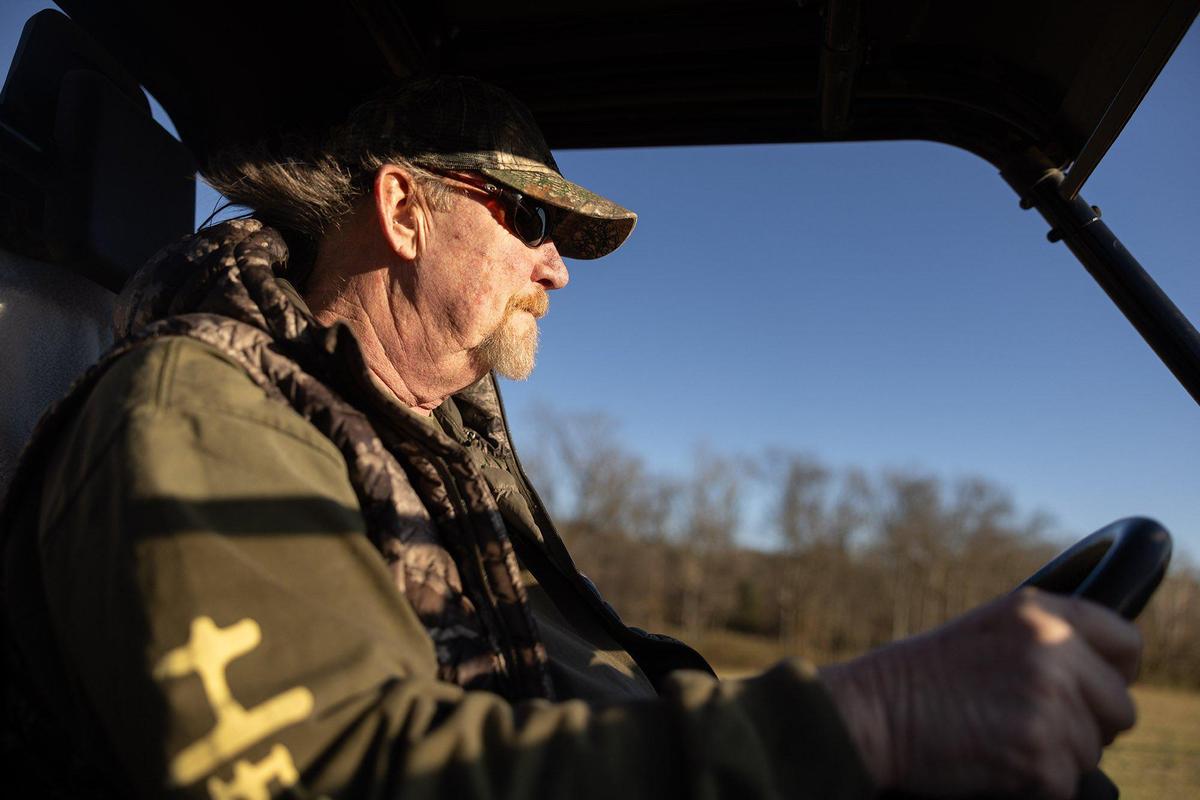 John Isley (John Boy) drives around his farm in Waxhaw, N.C., on Thursday, December 7, 2023.