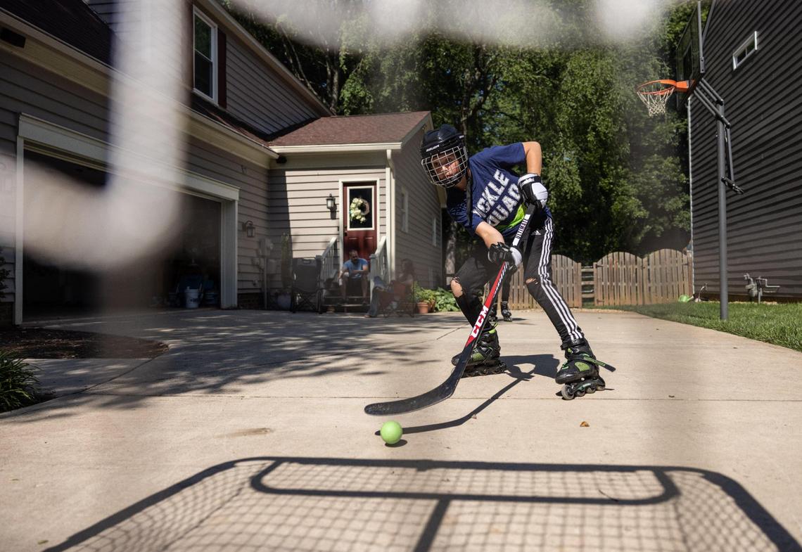 Mike Dumas plays roller hockey with his brother, TJ. Family legend says that when TJ first learned Mike wanted to be called by a different name at age 5, TJ said, “Cool, I’ve always wanted a brother.”