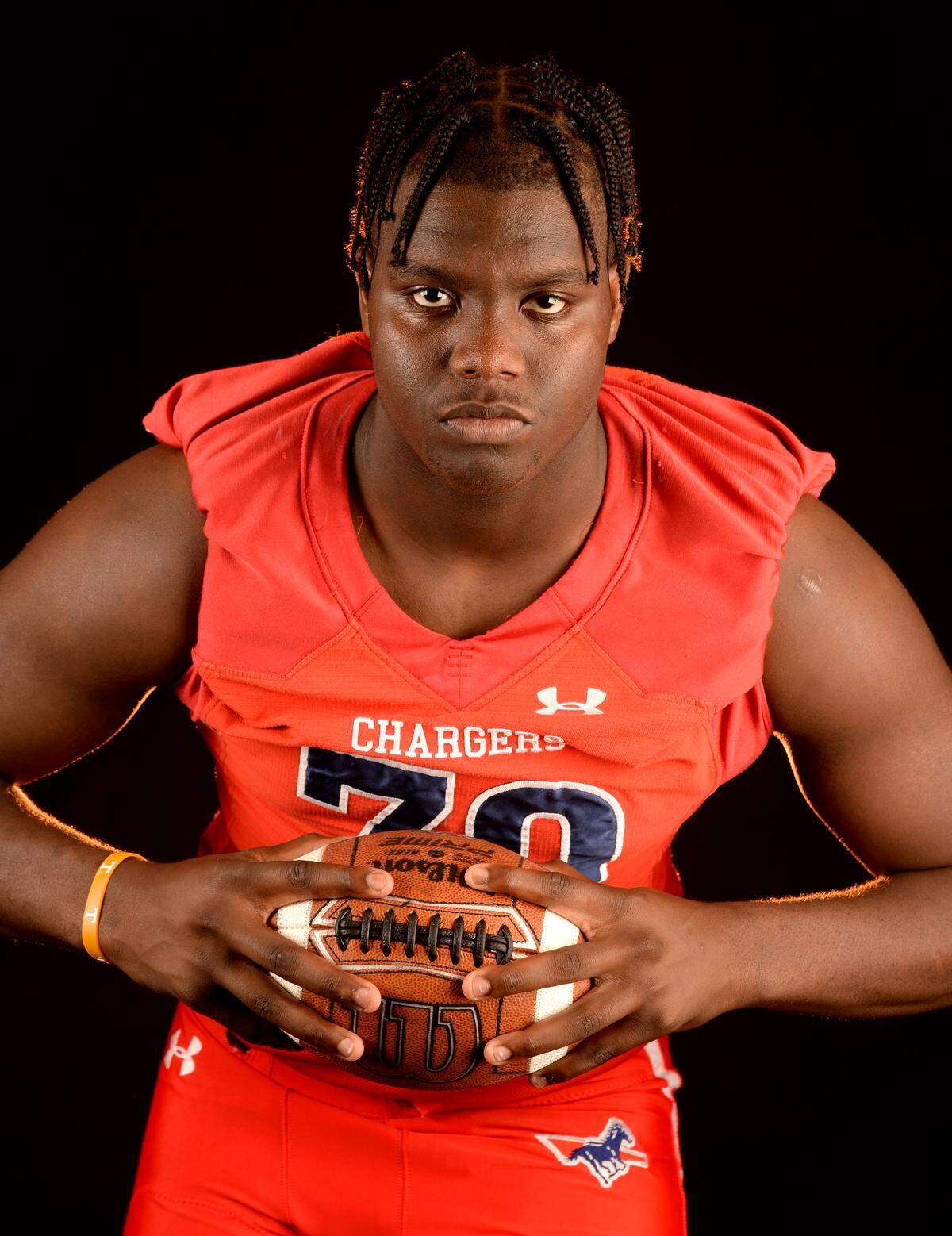 Providence Day Chargers offensive lineman David Sanders on Wednesday, December 11, 2024.