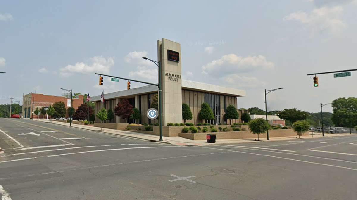 Albemarle police headquarters, where a person shot at the building on Sunday, the department said.