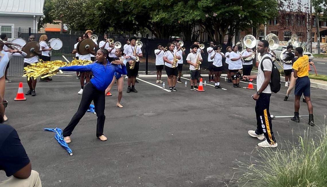 Johnson C. Smith University band performed Wednesday, Aug. 20, 2025, during the opening celebration of U.S. Bank branch at 1801 South Blvd. in Charlotte’s South End.
