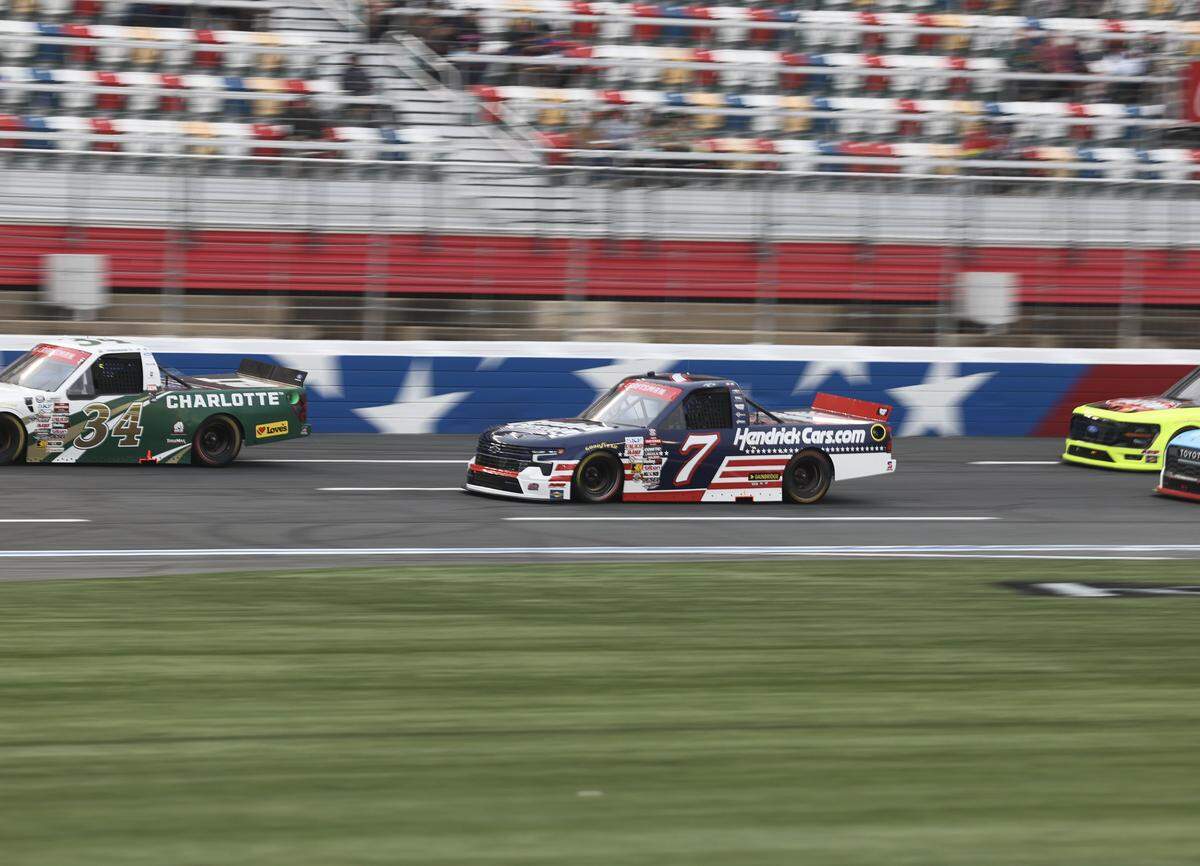 Corey Day drives Kyle Busch's truck Friday, May 22, 2026 at Charlotte Motor Speedway.