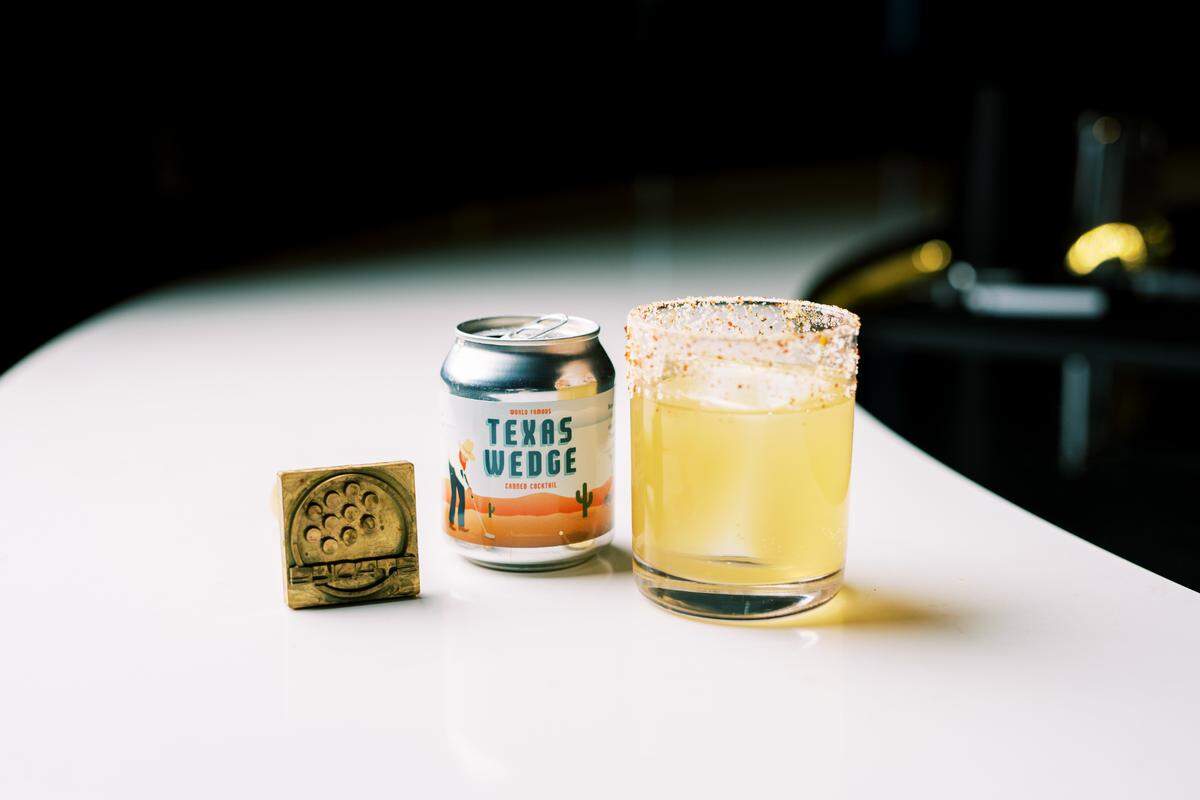 Stroke is offering cocktails to-go, including the Texas Wedge, with tequila, grapefruit, lime, chili pepper syrup and a spicy salt rim.