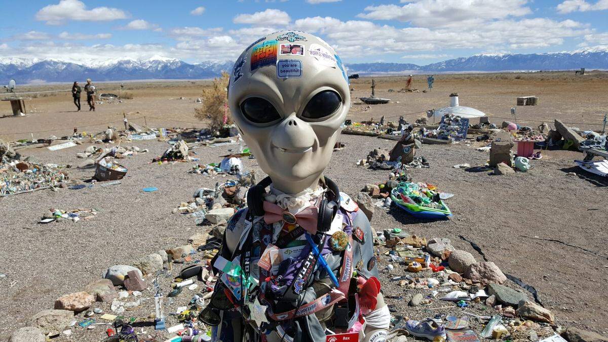 An alien statue overlooks a vortex field at the UFO Watchtower. (David Ramsey/Colorado Springs Gazette/TNS)