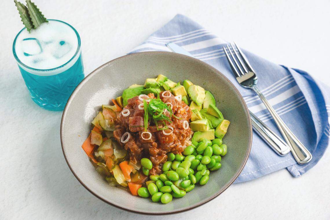 Catalina Kitchen + Bar’s menu includes protein bowls, salads, a raw bar, and a kid’s men