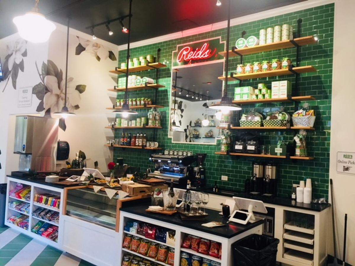 The new uptown Reid’s is a small space tucked in behind Polk Park at Trade and Tryon streets uptown.