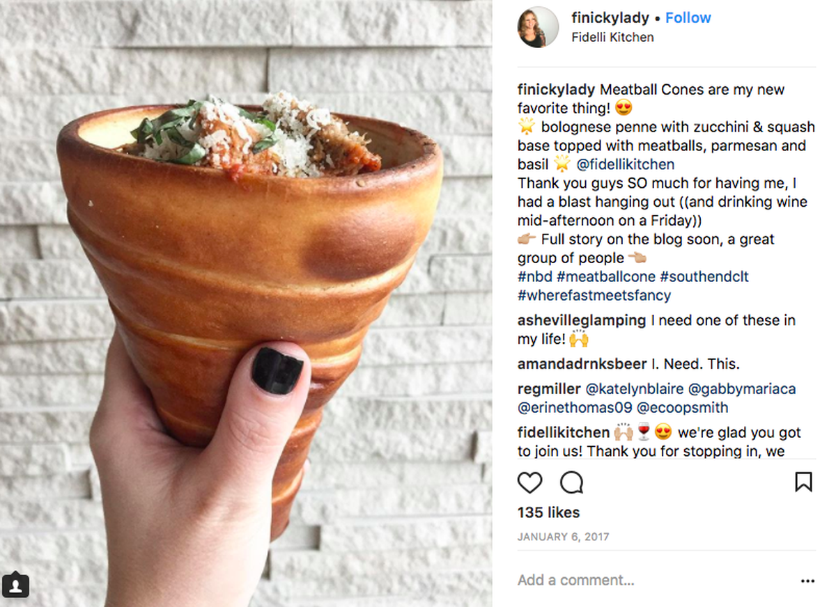 Meatballs in a cone
