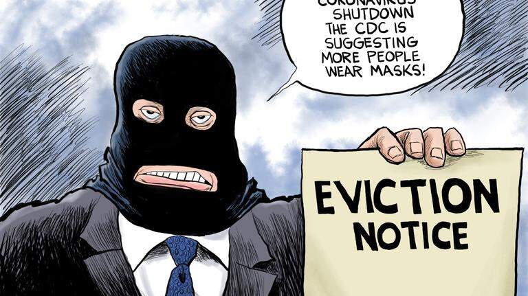 Kevin Siers cartoon: Some area landlords taking pandemic precautions