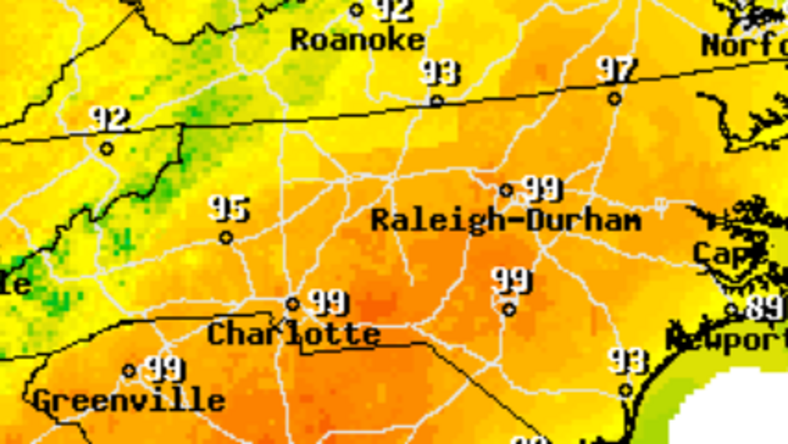 NC temperatures near record highs; heat advisory likely | Charlotte ...